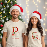 Personalized Initial and Name T-Shirt – Family Christmas Gift (A-Z)