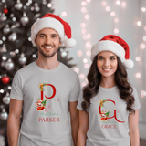 Personalized Initial and Name T-Shirt – Family Christmas Gift (A-Z)