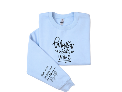 Personalized Sarcastic Mom Life Sweatshirt - Funny Wine Lover Gift for Any Occasion