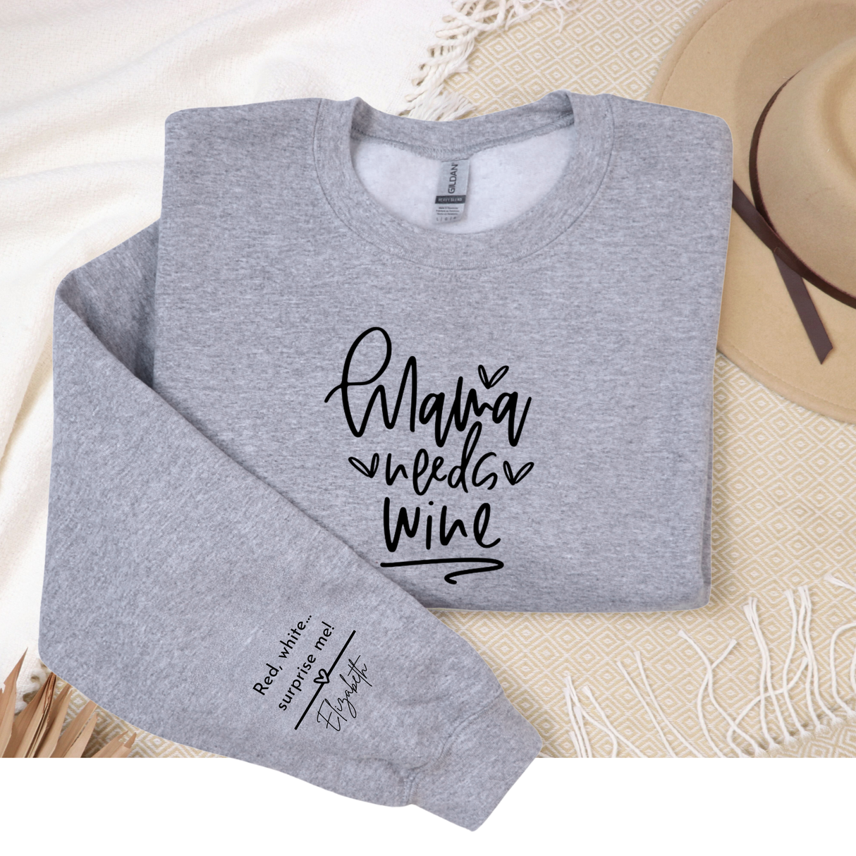Personalized Sarcastic Mom Life Sweatshirt - Funny Wine Lover Gift for Any Occasion