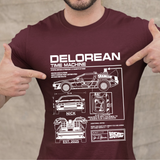 Personalized DeLorean Time Machine T-Shirt | Blueprint with Name and Year | Back to the Future Gift