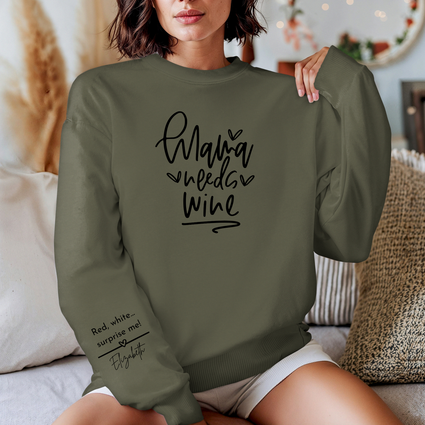 Personalized Sarcastic Mom Life Sweatshirt - Funny Wine Lover Gift for Any Occasion