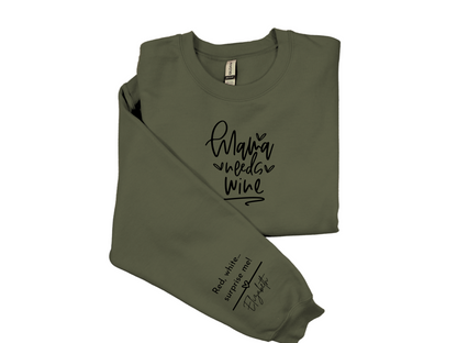 Personalized Sarcastic Mom Life Sweatshirt - Funny Wine Lover Gift for Any Occasion