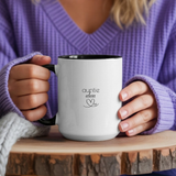 Custom Color Accent Auntie Mug - Personalized Minimalist Design - Pregnancy Reveal Gift for New Auntie