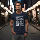 Personalized DeLorean Time Machine T-Shirt | Blueprint with Name and Year | Back to the Future Gift