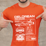 Personalized DeLorean Time Machine T-Shirt | Blueprint with Name and Year | Back to the Future Gift
