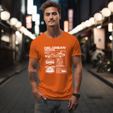 Personalized DeLorean Time Machine T-Shirt | Blueprint with Name and Year | Back to the Future Gift