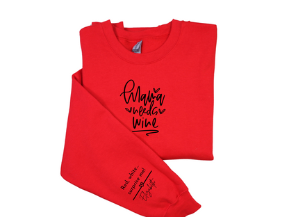 Personalized Sarcastic Mom Life Sweatshirt - Funny Wine Lover Gift for Any Occasion
