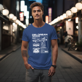 Personalized DeLorean Time Machine T-Shirt | Blueprint with Name and Year | Back to the Future Gift