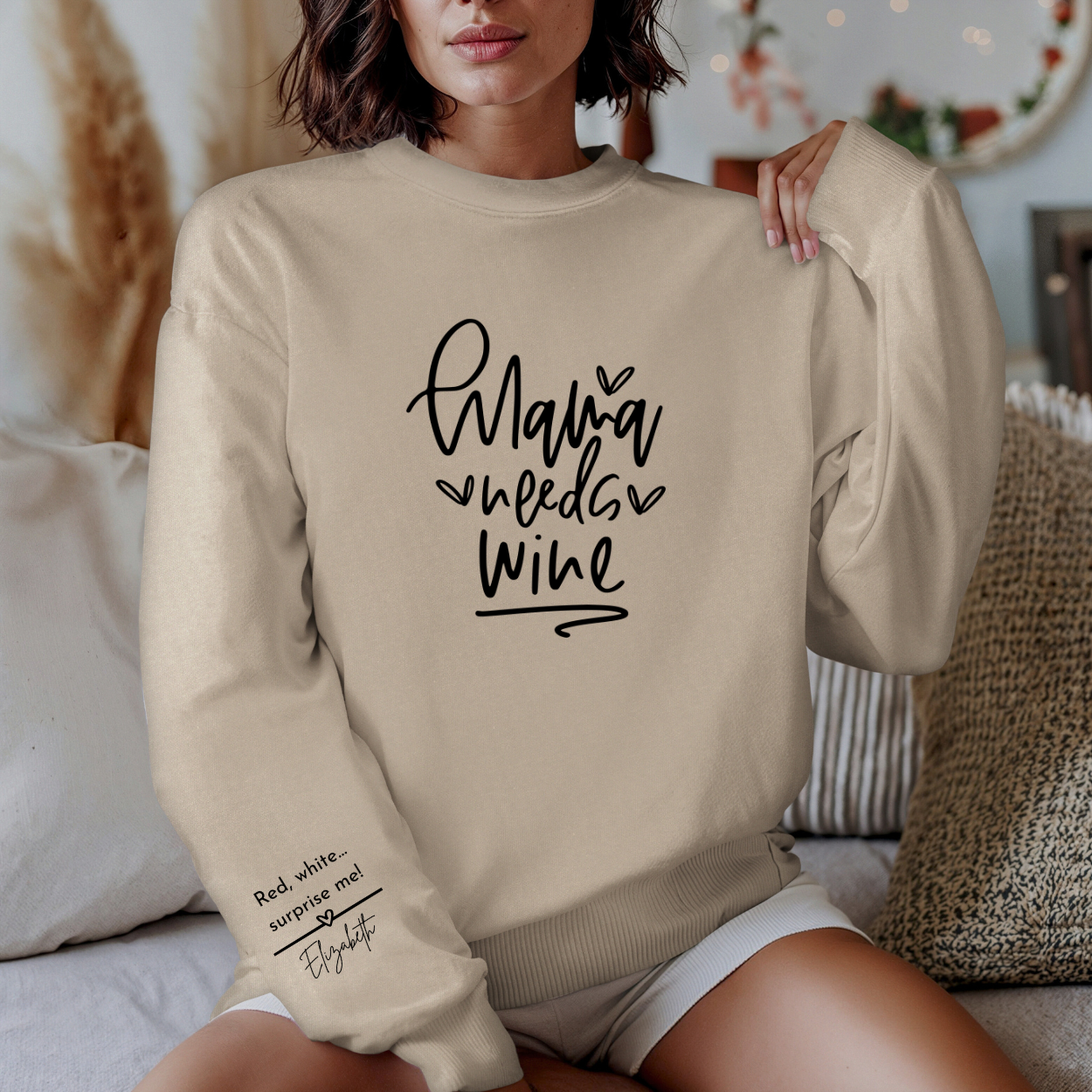 Personalized Sarcastic Mom Life Sweatshirt - Funny Wine Lover Gift for Any Occasion