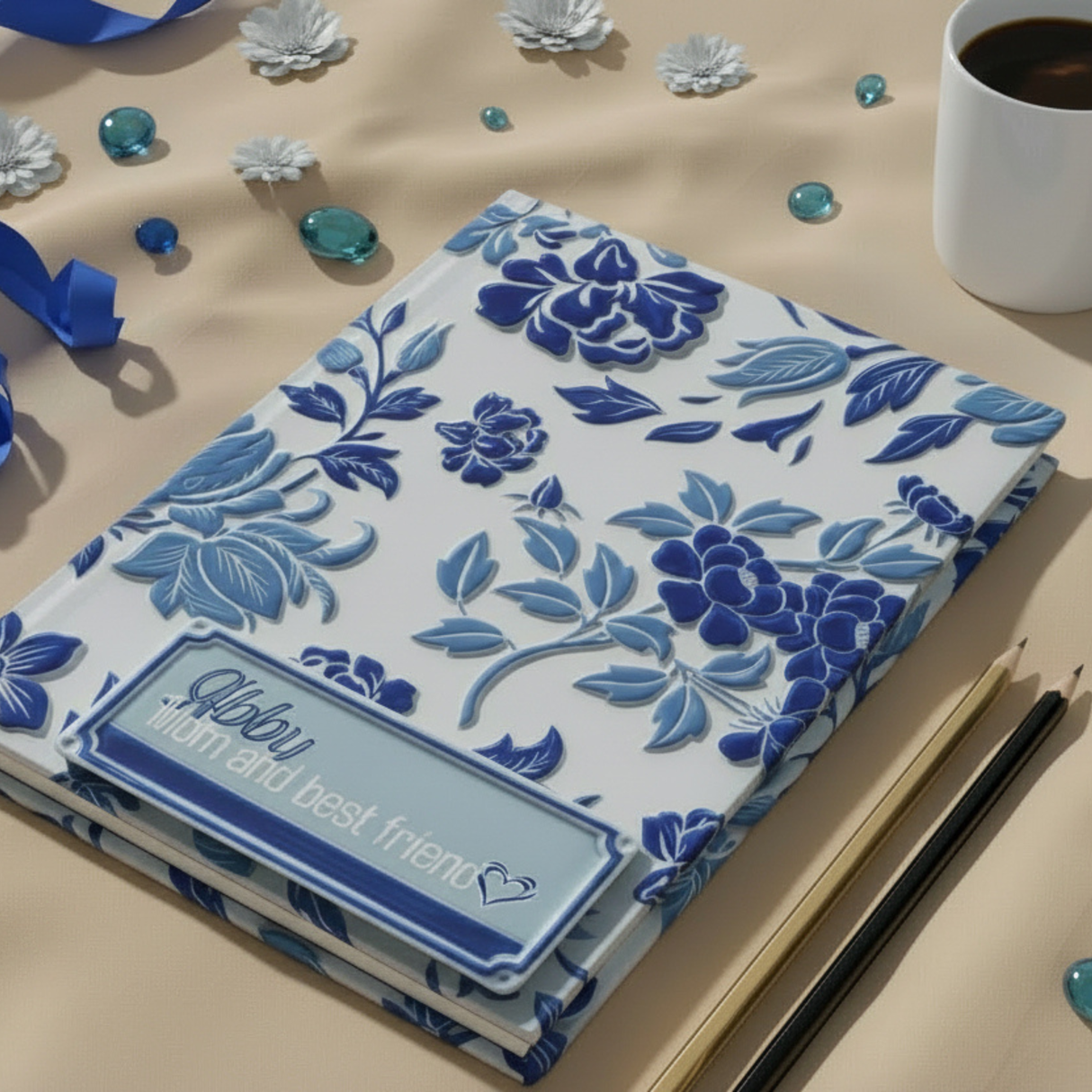 The Heart of the Home' 3D Textured Journal – Custom Keepsake for Mom