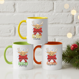 Personalized Reindeer Coffee Mug for Women – Cute Christmas Gift & Holiday Decor