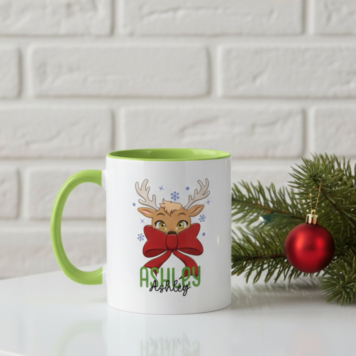 Personalized Reindeer Coffee Mug for Women – Cute Christmas Gift & Holiday Decor