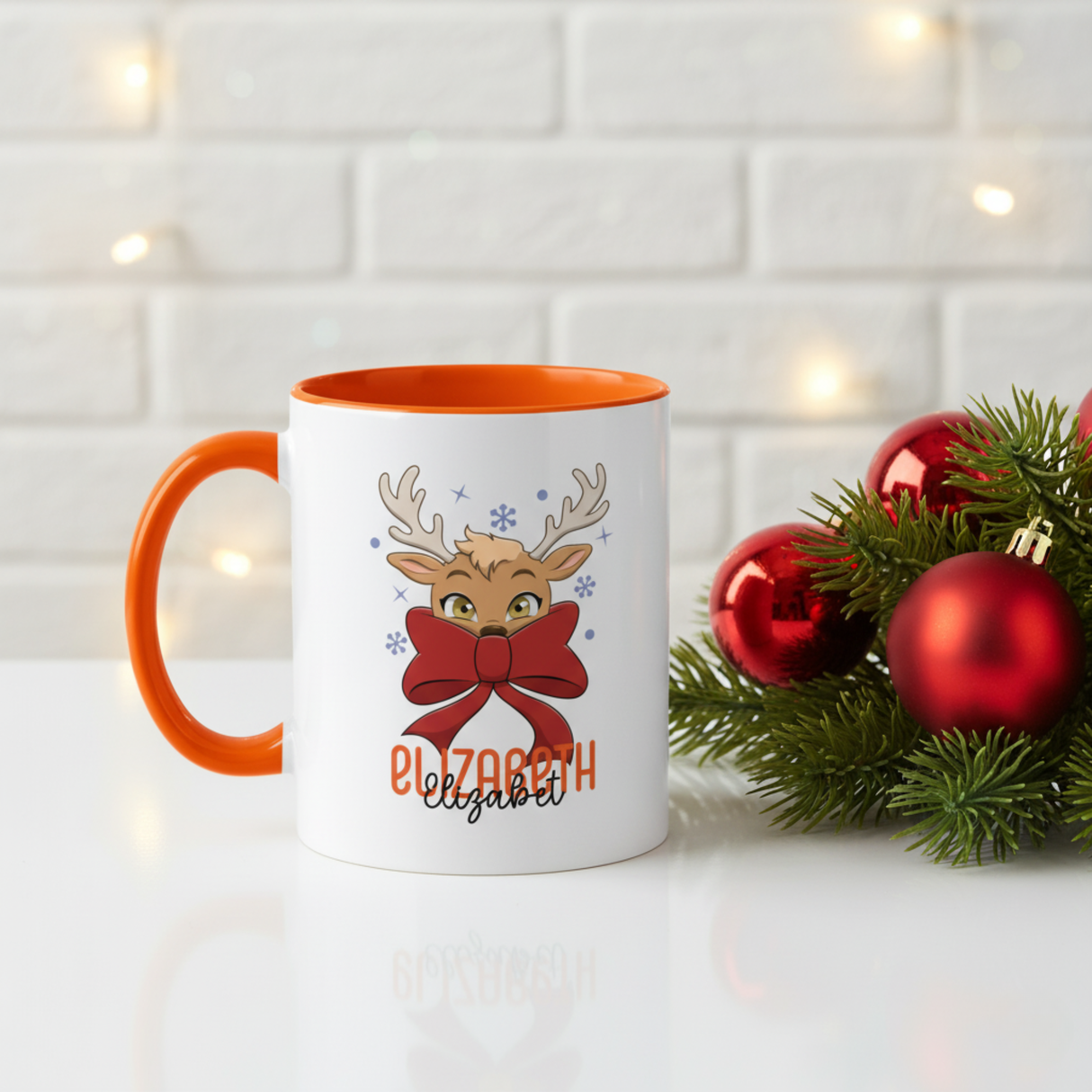 Personalized Reindeer Coffee Mug for Women – Cute Christmas Gift & Holiday Decor