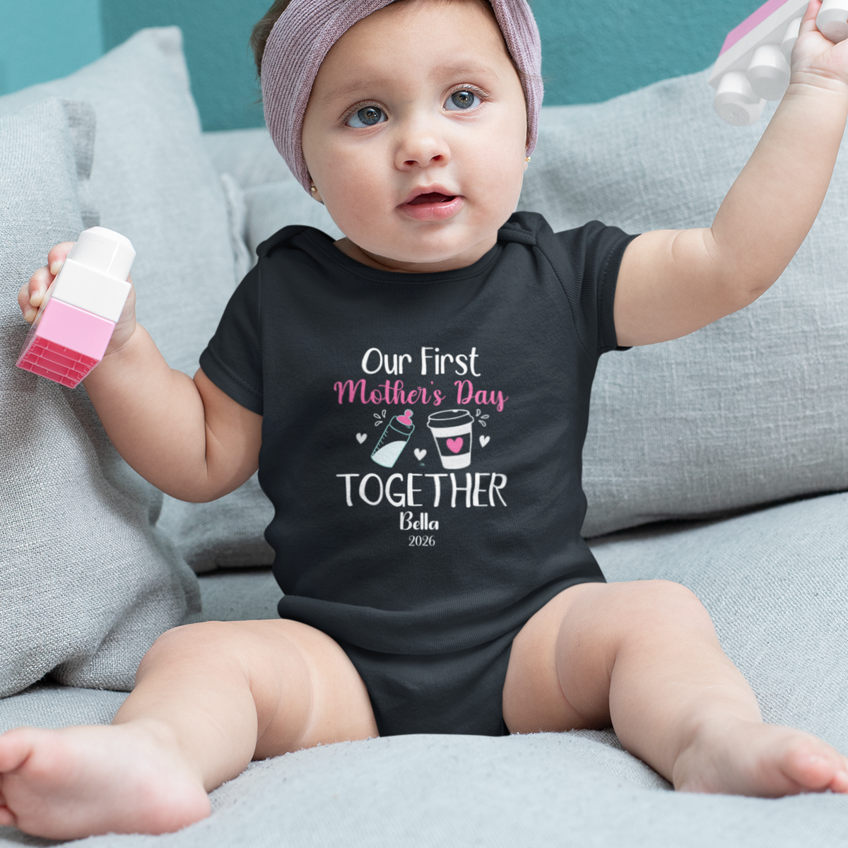 Personalized First Mother's Day Baby Bodysuit - Custom Mommy and Me ...