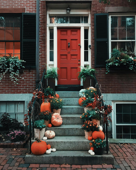 Foto de Sasha P: https://www.pexels.com/es-es/foto/calabazas-en-las-escaleras-delante-de-una-puerta-3142467/