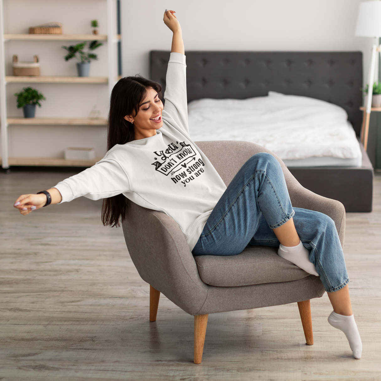 Inspirational Crewneck Sweatshirt - Motivational Gift, Cozy Apparel, Self-Care Statement